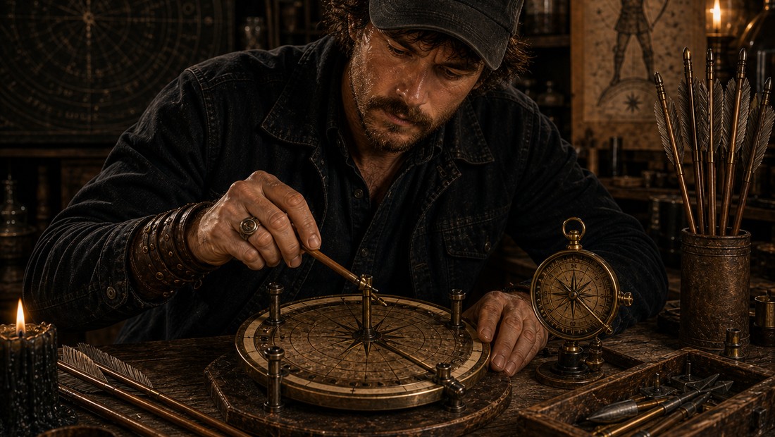 A wheel showing twelve clock positions of an arrow nock, with one position marked as the cleanest paper tear