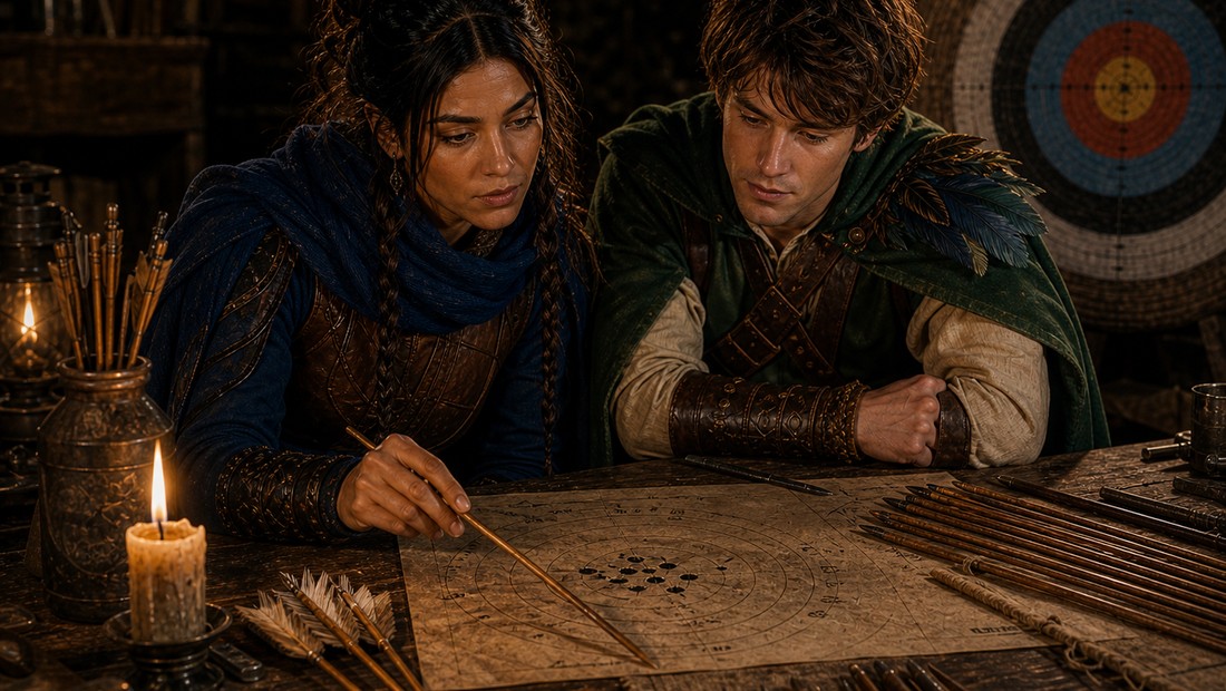 Ravina Quill checking the target board after a bare-shaft reading